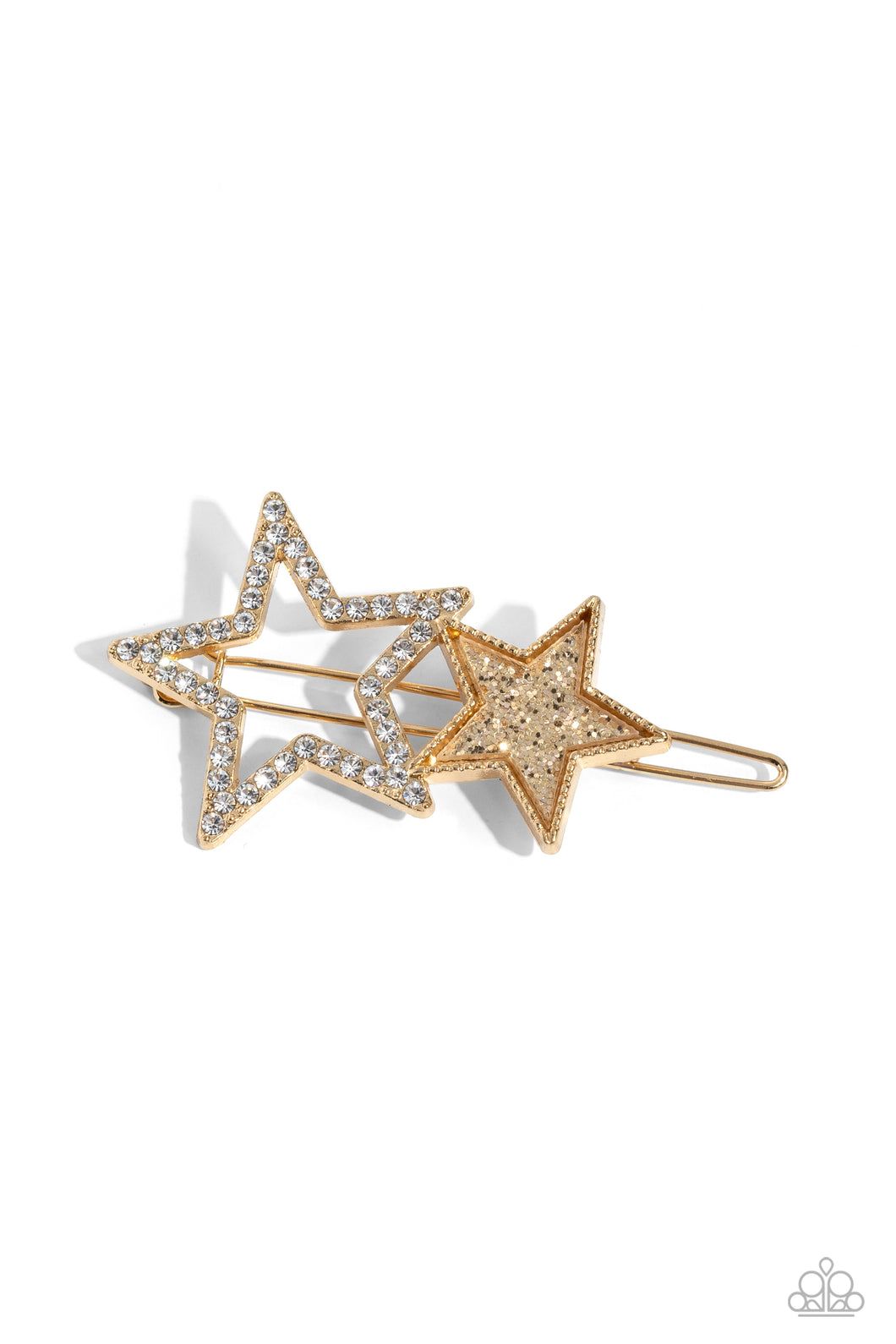 five-dollar-jewelry-stellar-shine-gold-hair clip-paparazzi-accessories