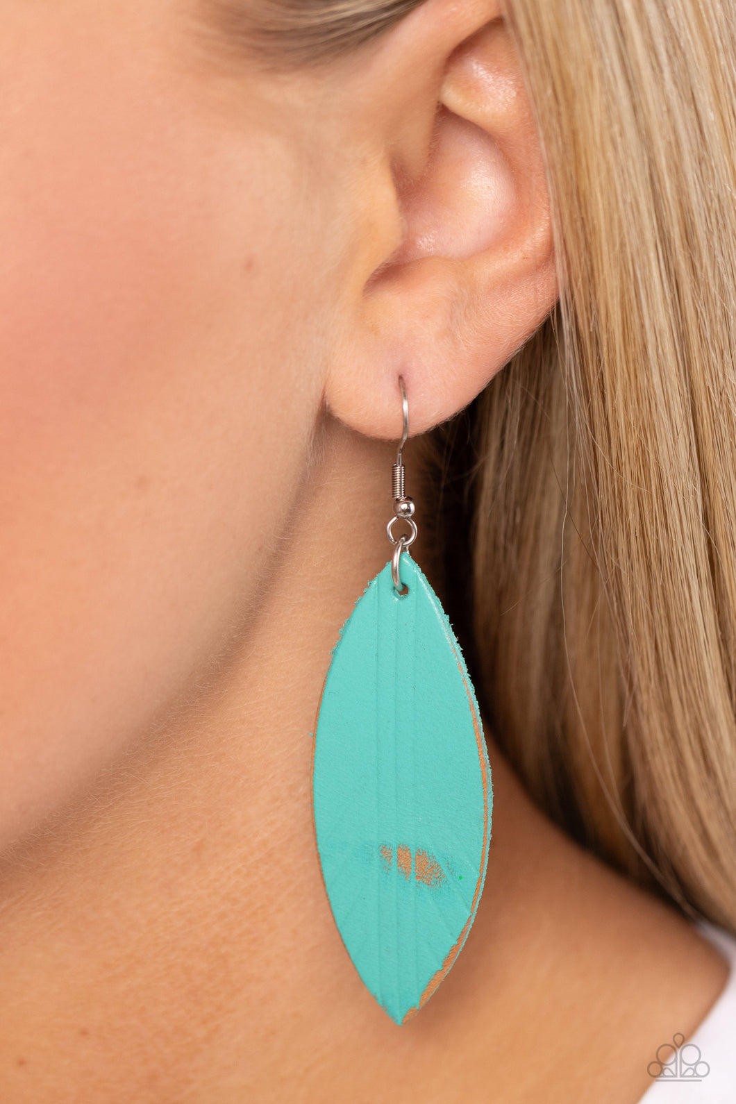 Open Door Jewelry - Leather Lounge - Blue Earrings - Paparazzi Accessories