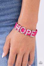 Load image into Gallery viewer, Open Door Jewelry - Hopeful Haute - Pink Bracelet - Paparazzi Accessories
