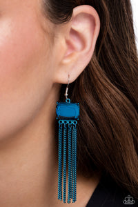 Open Door Jewelry - Dreaming Of TASSELS - Blue Earrings - Paparazzi Accessories