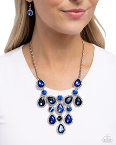 Open Door Jewelry - Dripping in Dazzle - Blue Necklace - Paparazzi Accessories