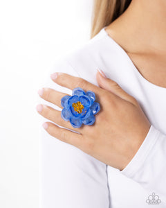 Open Door Jewelry - Petal Privilege - Blue Ring - Paparazzi Accessories