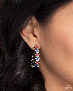 Open Door Jewelry - Star Spangled Statement Earrings - Paparazzi Accessories