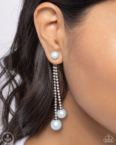 Open Door Jewelry - Give Us A PEARL! - Blue Post Earrings - Paparazzi Accessories