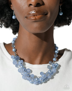 Open Door Jewelry - Pearl Pandora - Blue Necklace - Paparazzi Accessories