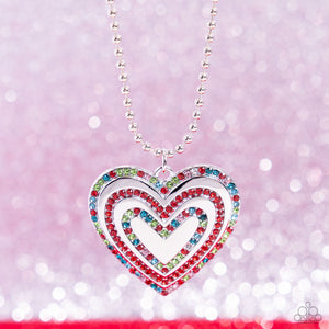 Open Door Jewelry - Hallucinatory Hearts - Red Necklace - Paparazzi Accessories