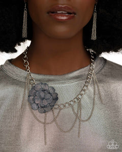 Open Door Jewelry - Deconstructed Denim - Blue Necklace - Paparazzi Accessories