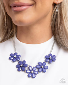 Open Door Jewelry - Floral Fun - Blue Necklace - Paparazzi Accessories