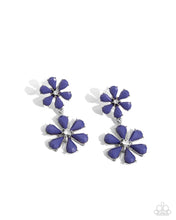 Load image into Gallery viewer, five-dollar-jewelry-a-blast-of-blossoms-blue-post earrings-paparazzi-accessories
