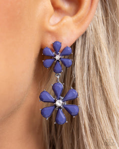 Open Door Jewelry - A Blast of Blossoms - Blue Post Earrings - Paparazzi Accessories