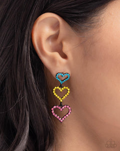 Open Door Jewelry - Sweetheart Succession - Pink Post Earrings - Paparazzi Accessories