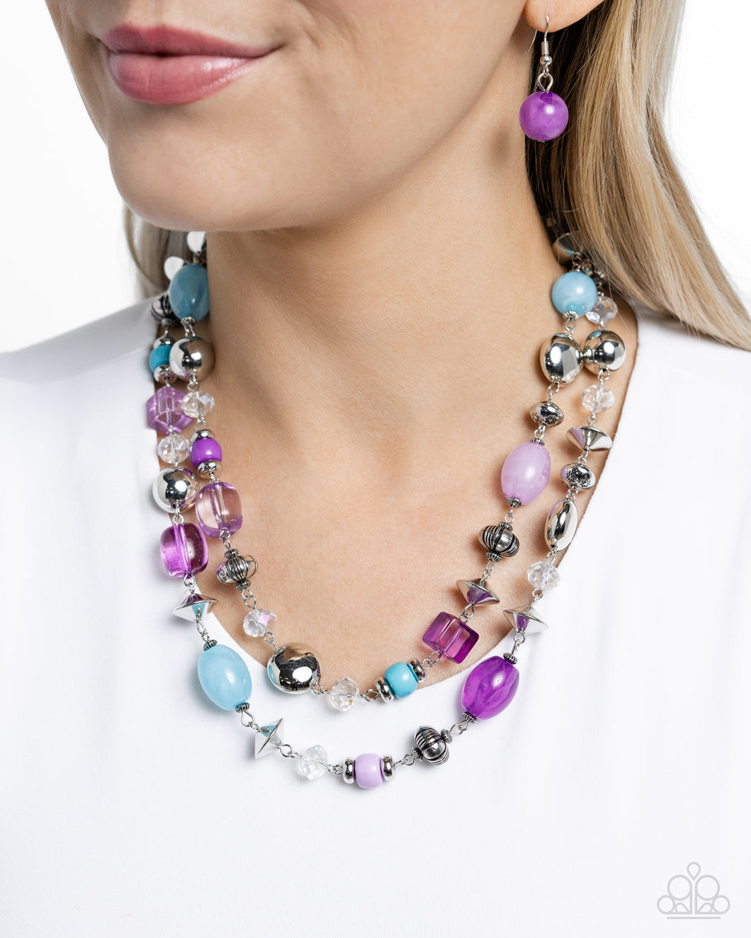 Open Door Jewelry - Playful Past - Purple Necklace - Paparazzi Accessories