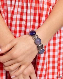 Open Door Jewelry - Glassy Generosity - Blue Bracelet - Paparazzi Accessories