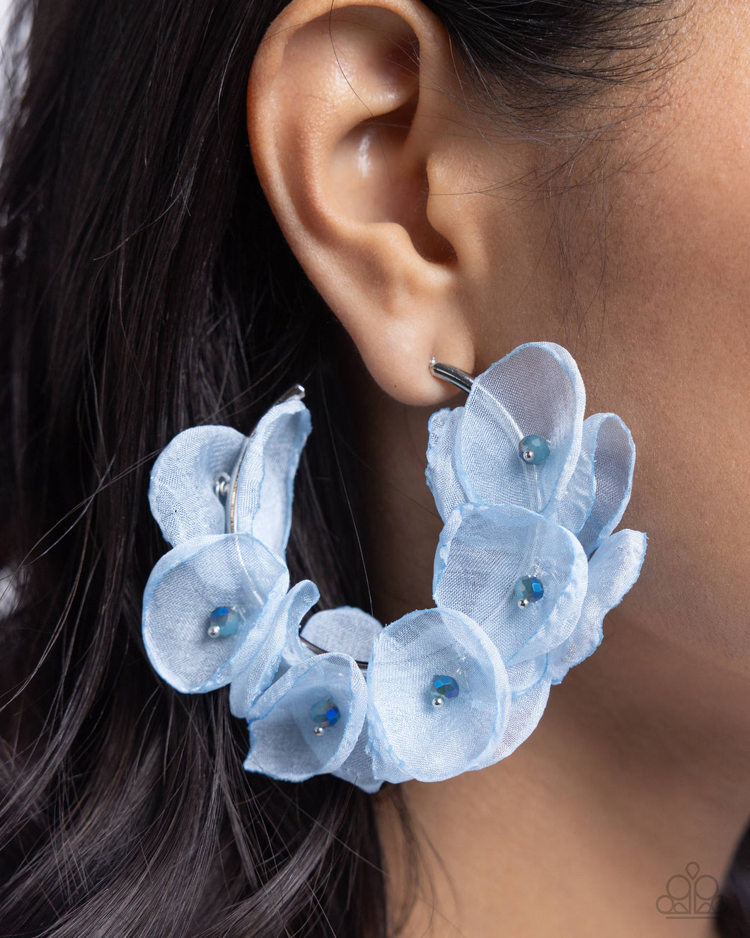 Open Door Jewelry - Petaled Pageant - Blue Earrings - Paparazzi Accessories