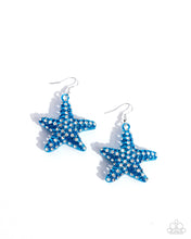 Load image into Gallery viewer, five-dollar-jewelry-skilled-starfish-blue-earrings-paparazzi-accessories
