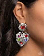 Load image into Gallery viewer, Open Door Jewelry - Antiqued Allure - Red Post Earrings - Paparazzi Accessories
