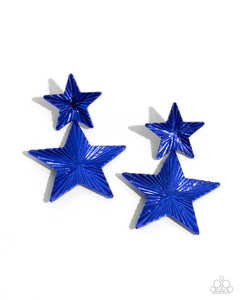 five-dollar-jewelry-patriotic-promise-blue-post earrings-paparazzi-accessories