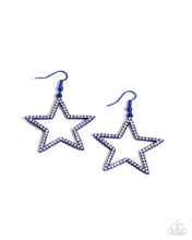 Load image into Gallery viewer, five-dollar-jewelry-streamlined-stars-blue-earrings-paparazzi-accessories
