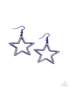 five-dollar-jewelry-streamlined-stars-blue-earrings-paparazzi-accessories