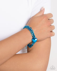 Open Door Jewelry - Affectionate Accent - Blue Bracelet - Paparazzi Accessories