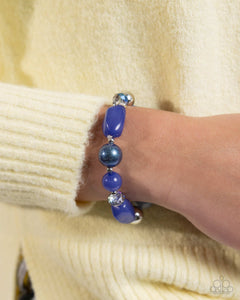 Open Door Jewelry - Beaded Backing - Blue Bracelet - Paparazzi Accessories