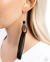 Load image into Gallery viewer, Open Door Jewelry - Feathered Festivity - Black Earrings - Paparazzi Accessories
