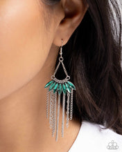 Load image into Gallery viewer, Open Door Jewelry - Fringe Feature - Green Earrings - Paparazzi Accessories
