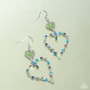 Open Door Jewelry - Parallel Passion - Green Earrings - Paparazzi Accessories