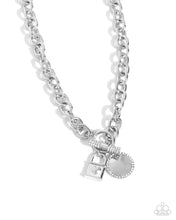 Load image into Gallery viewer, five-dollar-jewelry-locked-lady-white-necklace-paparazzi-accessories
