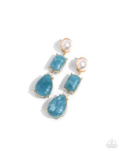 Load image into Gallery viewer, five-dollar-jewelry-marbled-masterpiece-blue-post earrings-paparazzi-accessories
