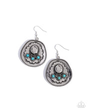 Load image into Gallery viewer, five-dollar-jewelry-cowboy-chaperone-blue-earrings-paparazzi-accessories
