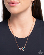 Load image into Gallery viewer, Open Door Jewelry - Dragonfly Deed - Copper Necklace - Paparazzi Accessories
