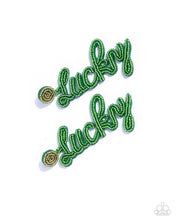 Load image into Gallery viewer, five-dollar-jewelry-lucky-legato-green-post earrings-paparazzi-accessories
