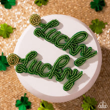 Load image into Gallery viewer, Open Door Jewelry - Lucky Legato - Green Post Earrings - Paparazzi Accessories
