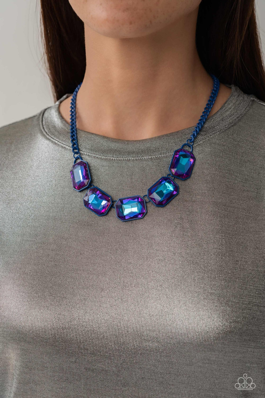 Open Door Jewelry - Emerald City Couture - Blue Necklace - Paparazzi Accessories