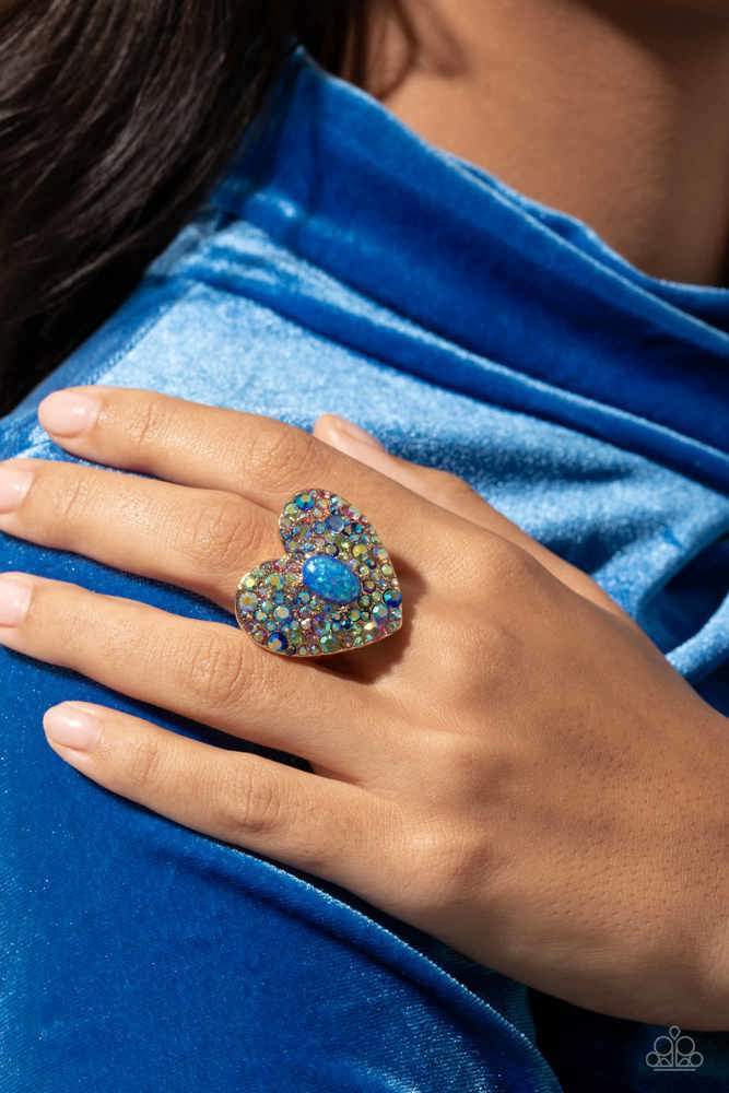 Open Door Jewelry - Bejeweled Beau - Blue Ring - Paparazzi Accessories