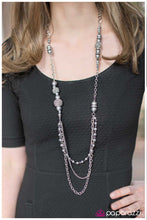 Load image into Gallery viewer, five-dollar-jewelry-silver-mesh-beads-and-pearls-blockbuster-neck-paparazzi-accessories
