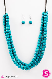 Open Door Jewelry - Summer Mai Tai - Blue Necklace - Paparazzi Accessories