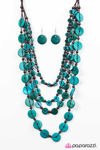 Open Door Jewelry - Fiji Flair - Blue Necklace - Paparazzi Accessories