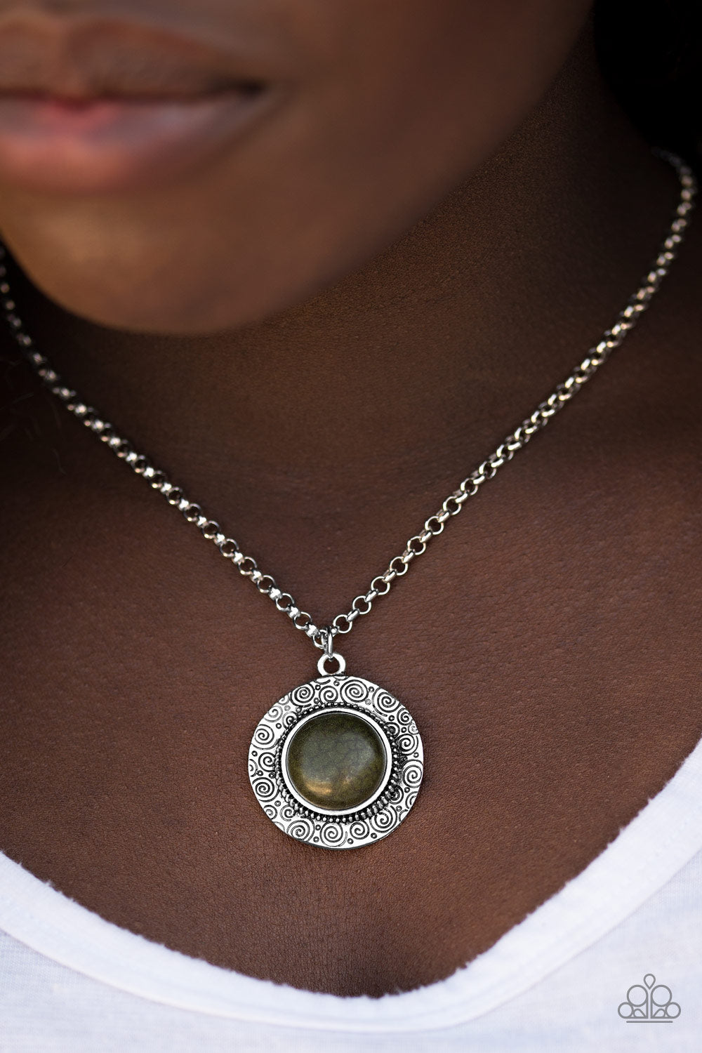 Open Door Jewelry - Course Of Nature - Green Necklace - Paparazzi Accessories