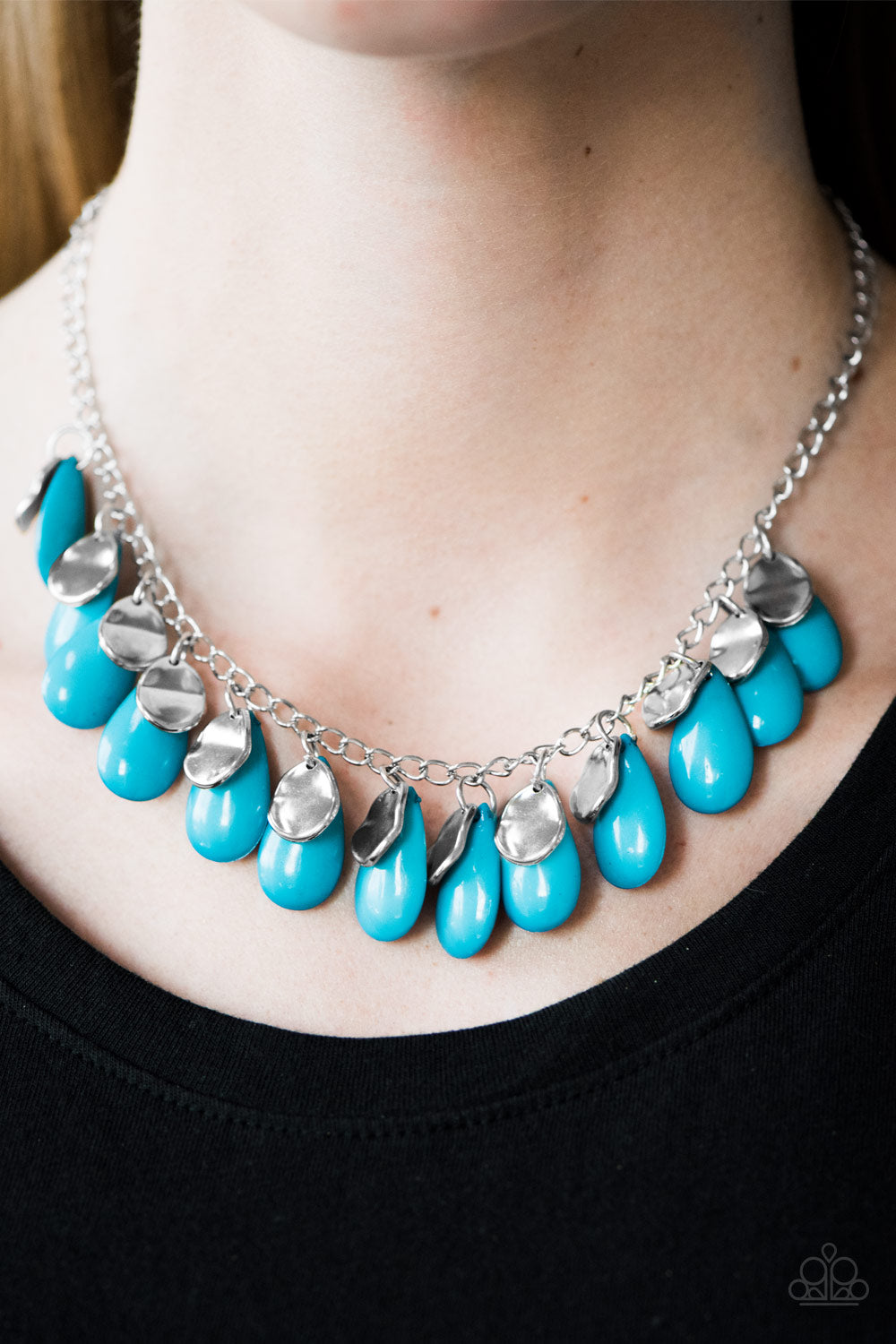 Open Door Jewelry - Tropical Storm - Blue Necklace - Paparazzi Accessories