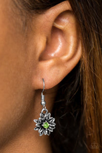 Open Door Jewelry - Diamonds and Daisies - Green Earrings - Paparazzi Accessories