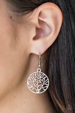 Load image into Gallery viewer, Open Door Jewelry - TREE Ring Circus - Silver Earrings - Paparazzi Accessories
