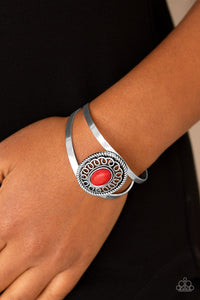Open Door Jewelry - Deep In The TUMBLEWEEDS - Red Bracelet - Paparazzi Accessories