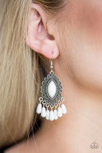 Load image into Gallery viewer, Open Door Jewelry - Private Villa - White Earrings - Paparazzi Accessories
