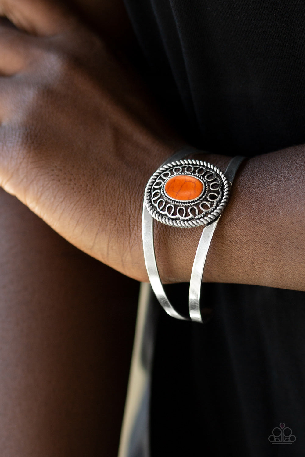 Open Door Jewelry - Deep In The TUMBLEWEEDS - Orange Bracelet - Paparazzi Accessories
