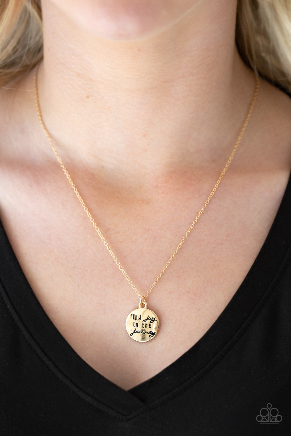 Open Door Jewelry - Find Joy - Gold Necklace - Paparazzi Accessories