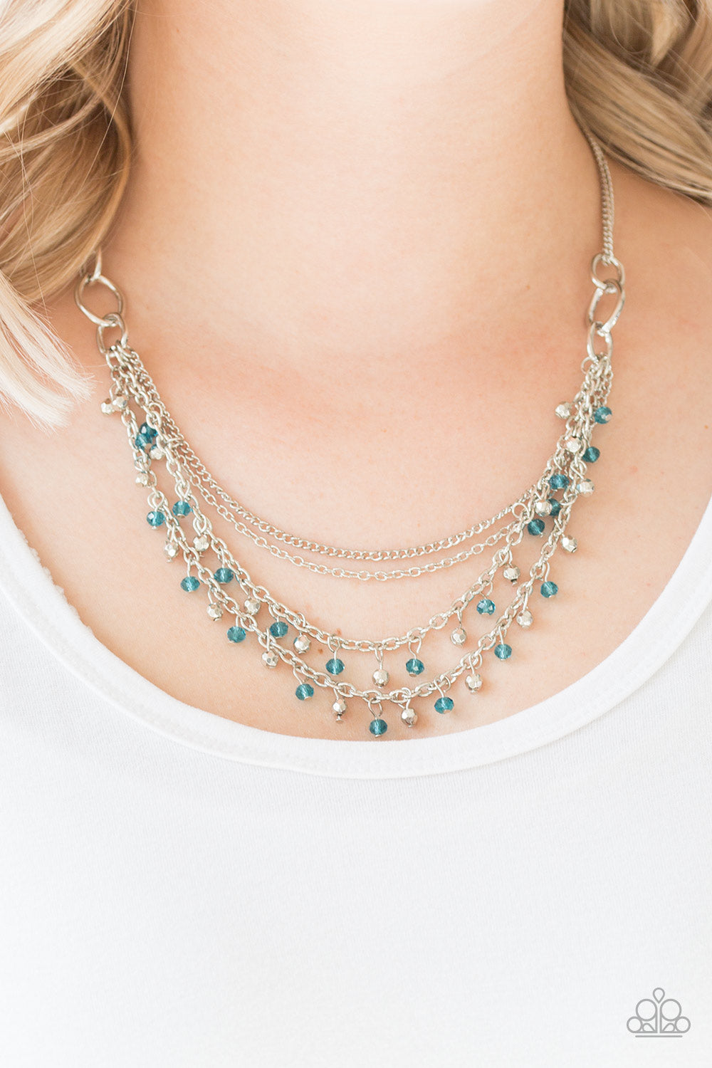 Open Door Jewelry - Financially Fabulous - Blue Necklace - Paparazzi Accessories