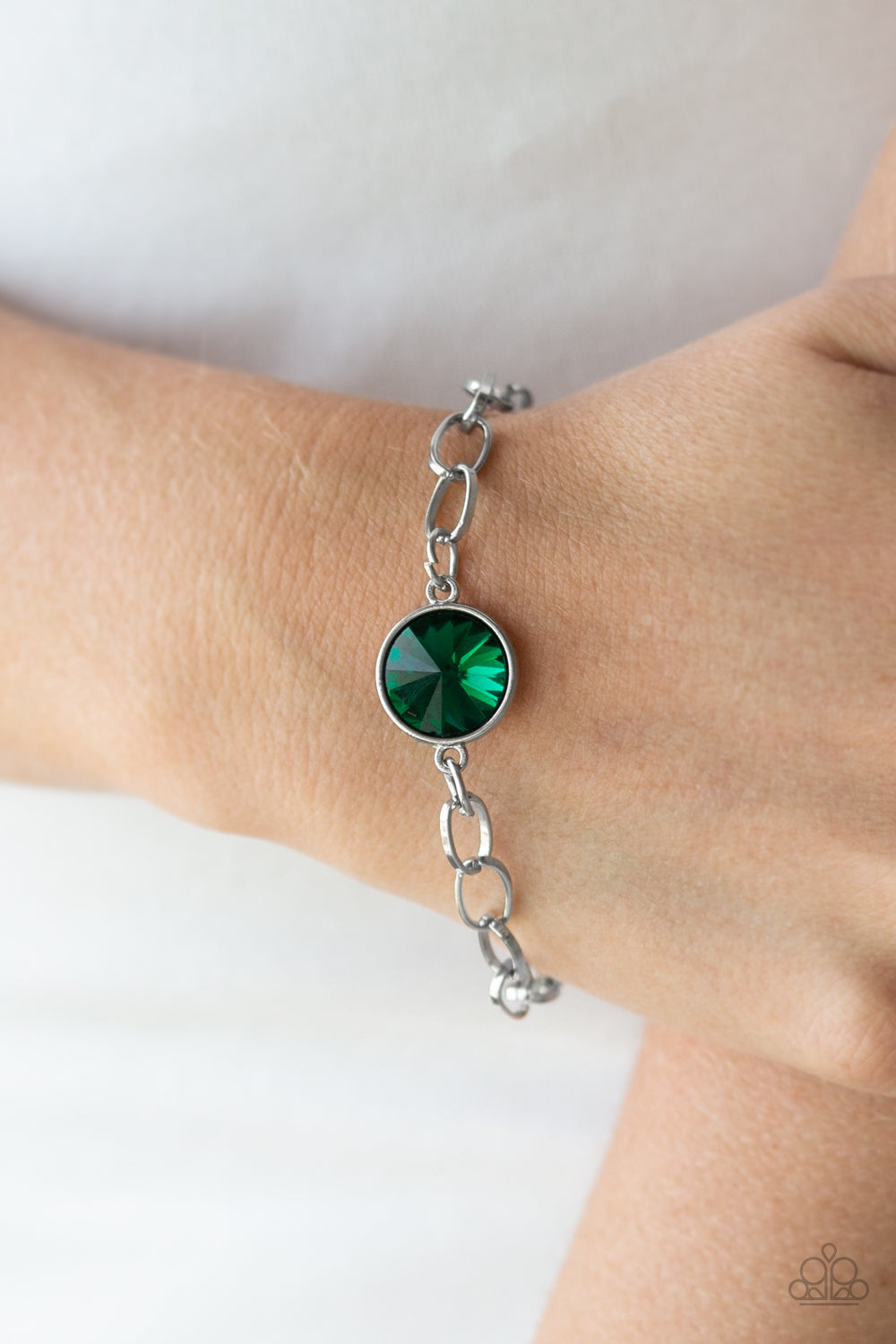 Open Door Jewelry - All Aglitter - Green Bracelet - Paparazzi Accessories