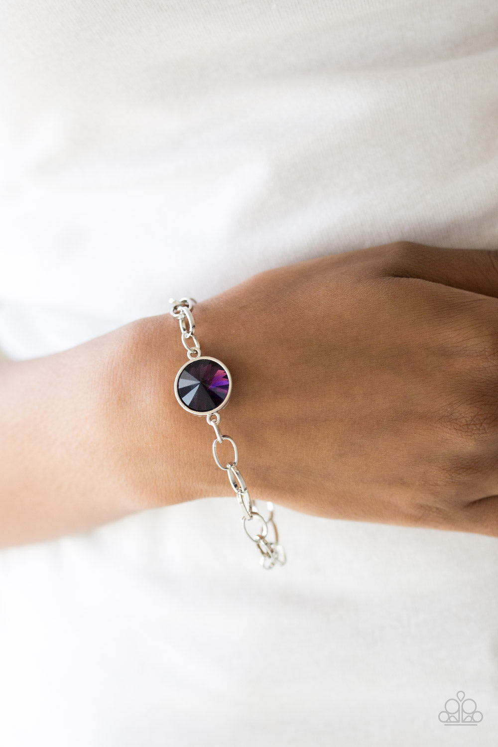Open Door Jewelry - All Aglitter - Purple Bracelet - Paparazzi Accessories